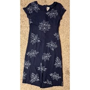 TR Bentley Vintage Navy & White Floral Dress